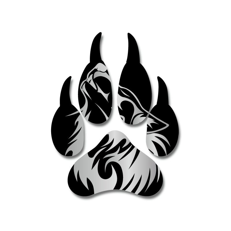 (シルバー)ウルフカッティングステッカー 遠吠え 黒 オオカミ 10cm 狼 足跡 アニマル ステッカーチューン wolf拍卖