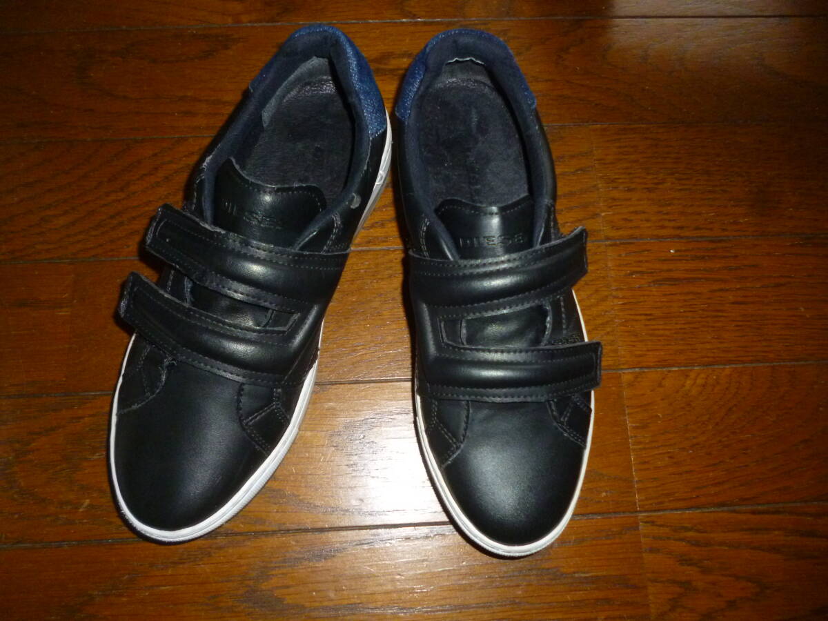 即決・送料込★DIESEL ディーゼル★難あり・厚底ベルクロスニーカー Rn93243★黒 実寸約23.5cm拍卖