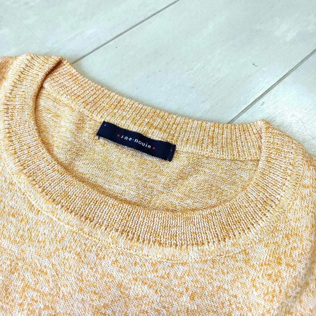 杢オレンジ色 半袖 春ニット サイズ:2(S相当)タグ付き 未使用品拍卖