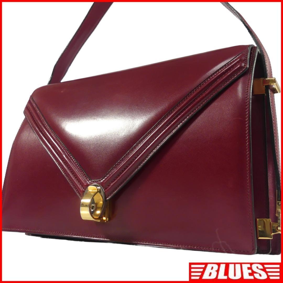 即決★イタリア製 Fontana★オールレザーハンドバッグ フォンタナ 赤 えんじ 本革 手提げバッグ 本皮 旅行 カバン 出張 鞄拍卖