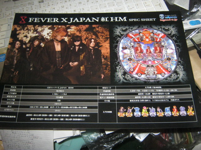 エックス / FEVER X JAPAN 紅 HM SPEC SHEET YOSHIKI拍卖