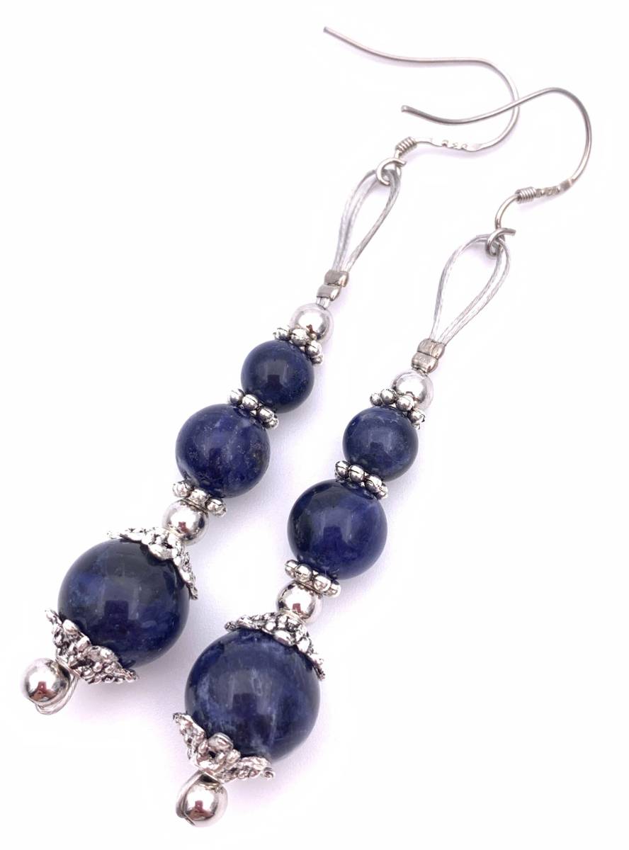 天然石ソーダライトのピアス-1拍卖