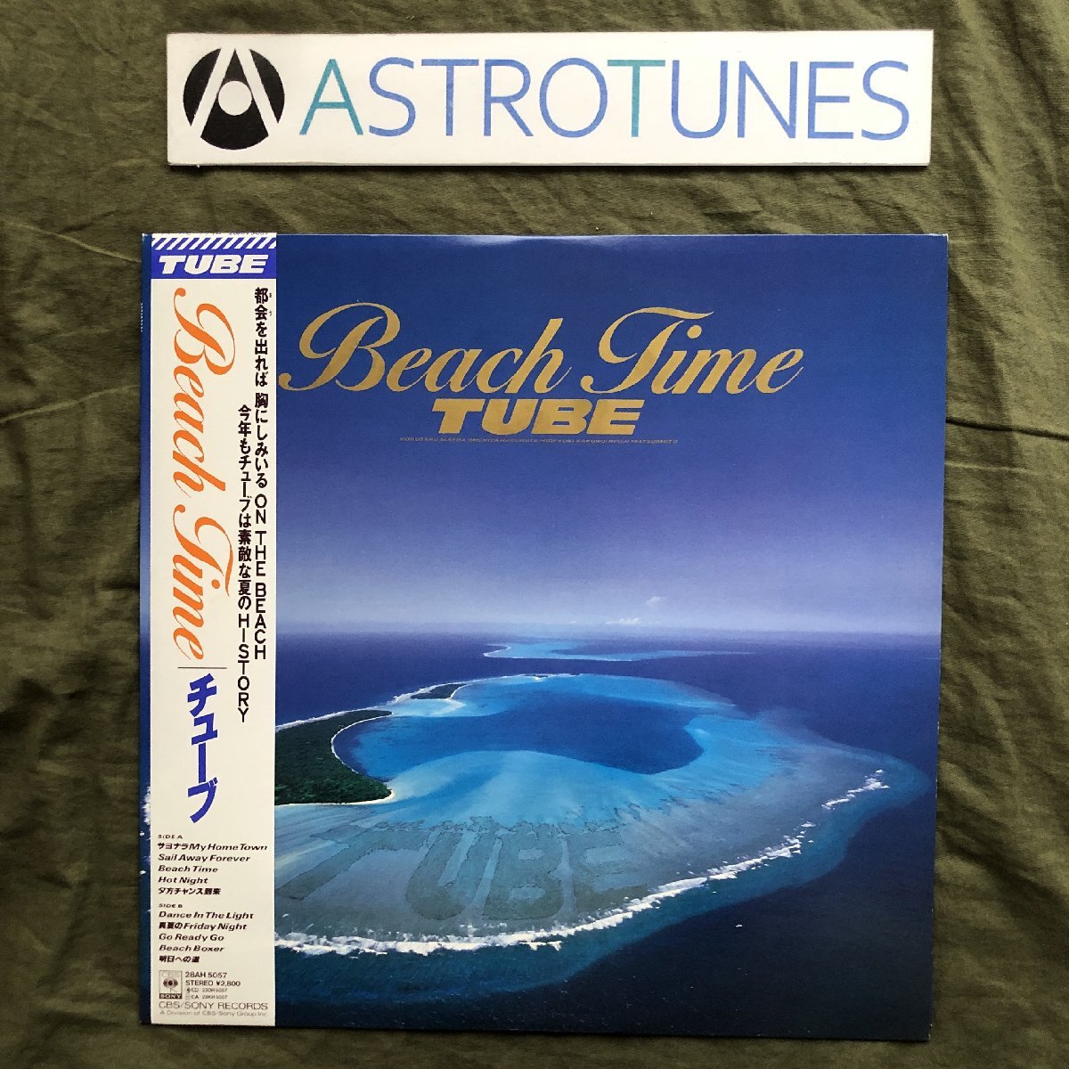 傷なし美盤 美ジャケ ほぼ新品 レア盤 1988年 チューブ TUBE LPレコード Beach Time 帯付 前田亘輝 春畑道哉 角野秀行 松本玲二拍卖