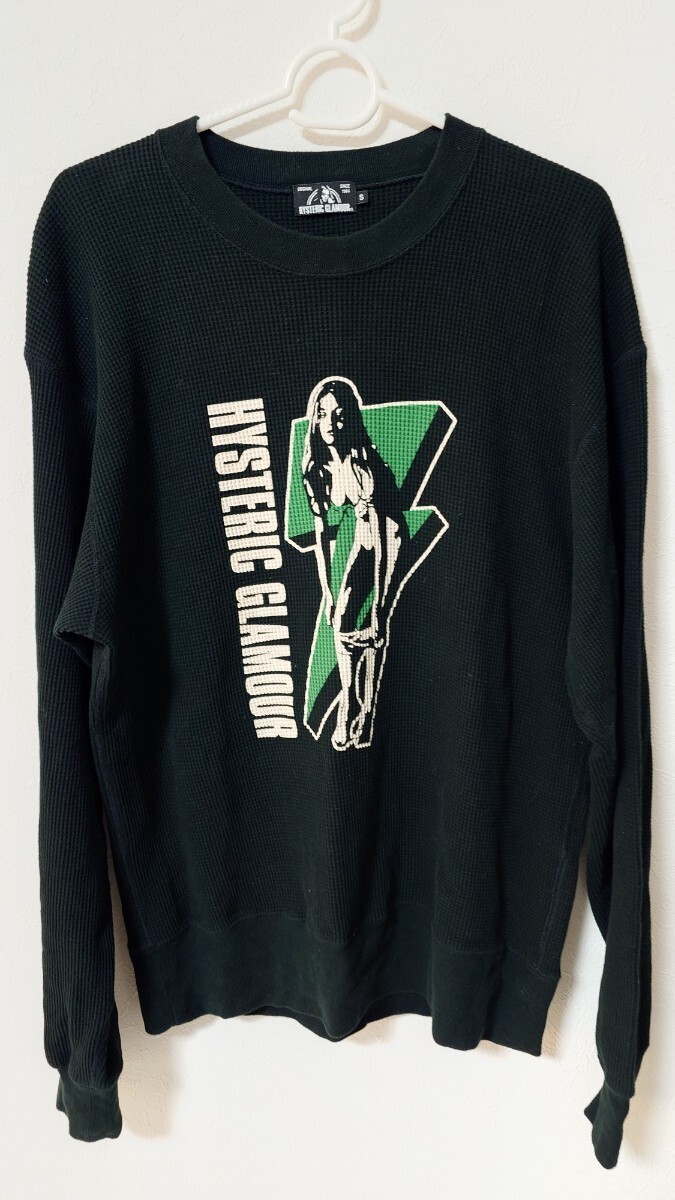 ヒステリックグラマー HYSTERIC GLAMOUR トレーナー 黒 ブラック サイズS 送料無料拍卖