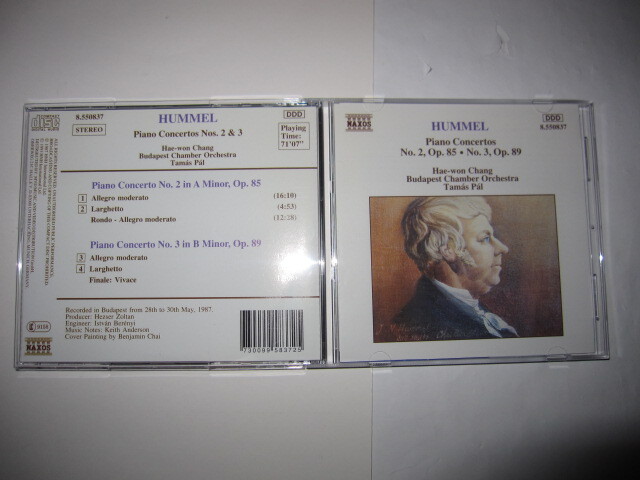 フンメル:ピアノ協奏曲第2番/第3番 ハーウォン・チャン/タマーシュ・パール/ブダペスト室内管弦楽団 NAXOS拍卖