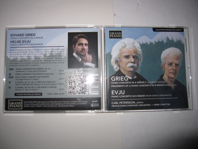 グリーグ&エヴユ:ピアノ協奏曲 カール・ペテルソン,プラハ放送交響楽団,ケリー・ストラットン GRAND PIANO拍卖