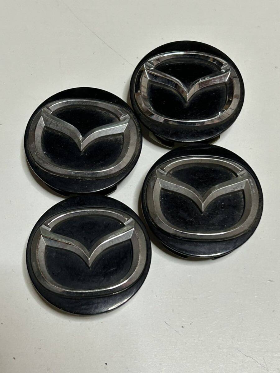 ≪19≫ ★マツダ純正★アルミホイール用センターキャップ 中古 ブラック 4個♪♪拍卖