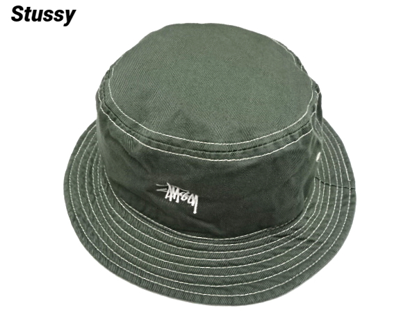 未使用【Stussy hats bucket Hat Khaki COTTON HAT MADE IN CHINA ステューシー ハット 帽子 カーキ OLD オールド】90s 拍卖