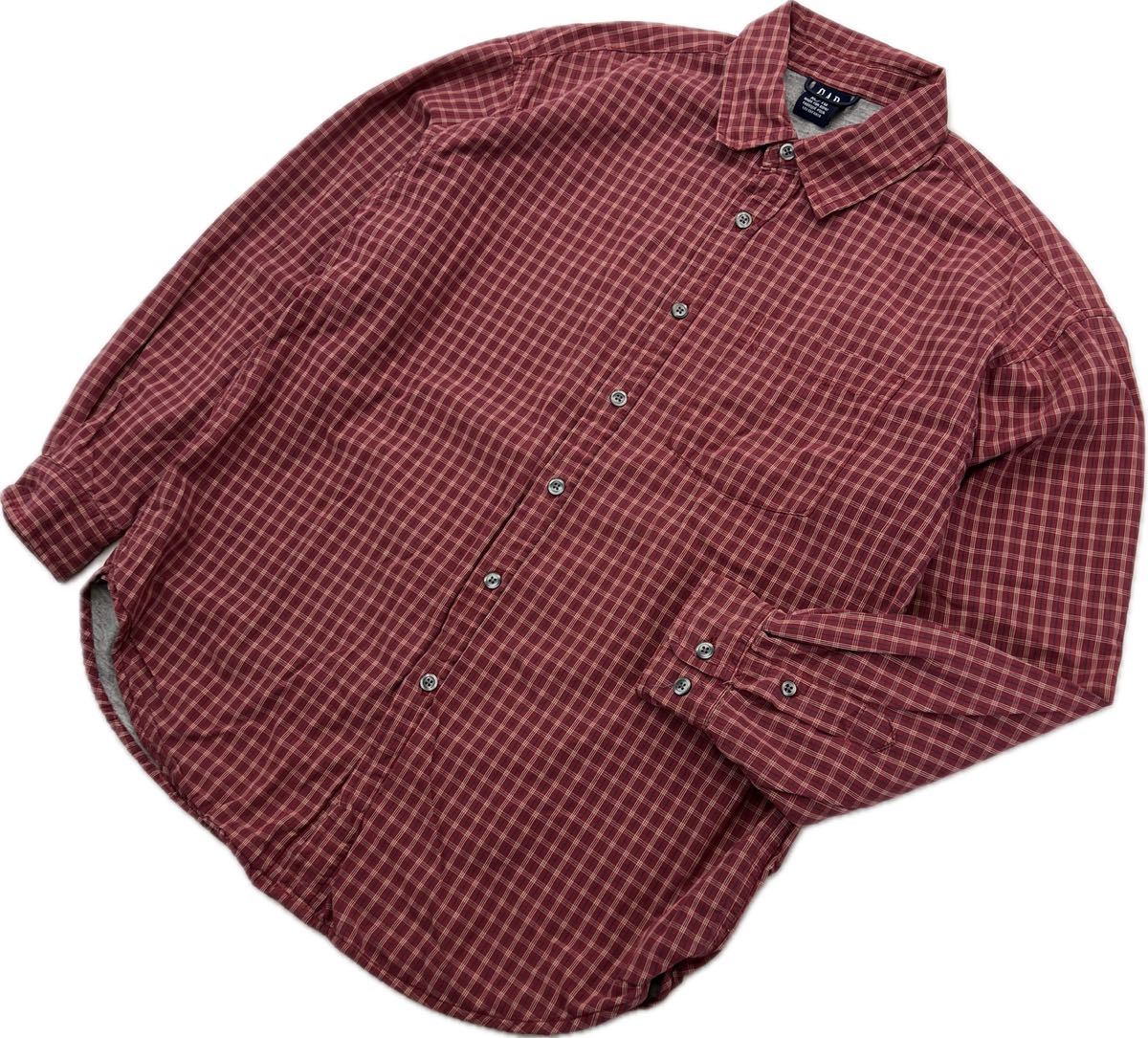 00s ☆ OLD GAP 二枚生地◎ チェック 格子 シャツ レッド 長袖 キッズXL メンズ M相当 アメカジ ストリート 古着 オールド ギャップ■S3028拍卖