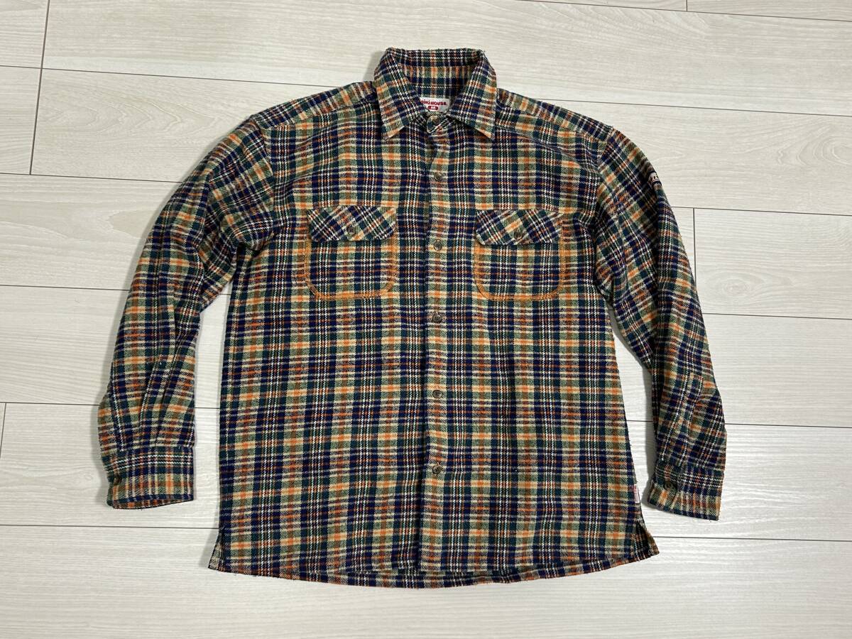 ★ミキハウス MIKI HOUSE 厚手 長袖 チェック柄シャツ ネルシャツ Mサイズ★拍卖