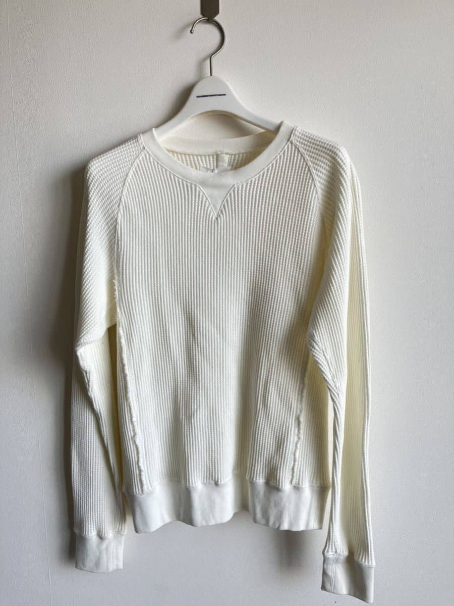 新品タグ付き TAKAHIRO MIYASHITA SOLOIST ソロイスト 地厚 サーマルスエット ワッフル トレーナー カットソー ホワイト拍卖