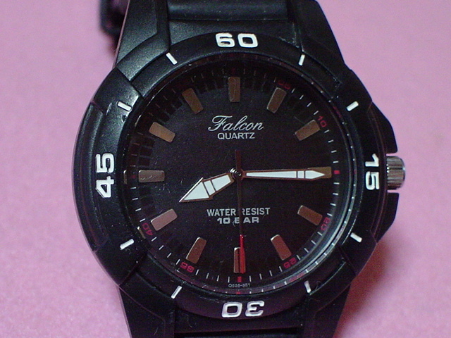 珍品 アンティーク CITIZEN Q&Q FALCON 10BAR 腕時計 ブラック PLASTIC CASE 拍卖