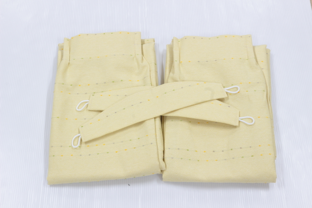 新品 ドレープカーテン 幅100cm 丈178cm(2枚組) AT-8440YE 送料込み(一部地域を除き)拍卖