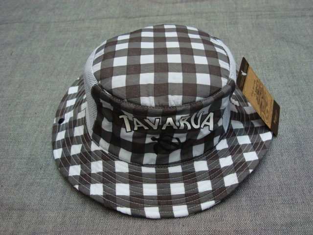 新品TAVARUA(タバルア)キッズCHECKサーフハット定番日よけ付BLACK 53cm拍卖