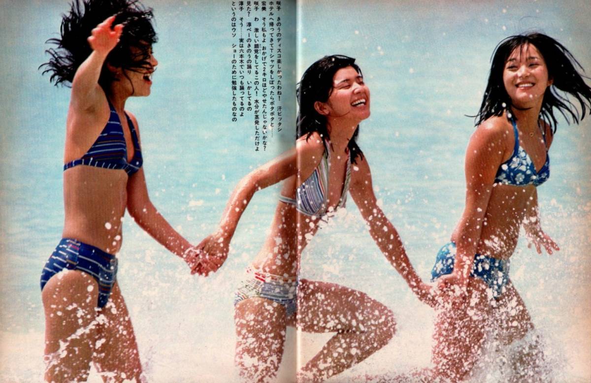 S3439 明星 1977年 昭和52年 水着ビキニ 桜田淳子 岩崎宏美 伊藤咲子 片平なぎさ アパッチ 岡田奈々 キャンディーズ 手塚さとみ 西城秀樹拍卖