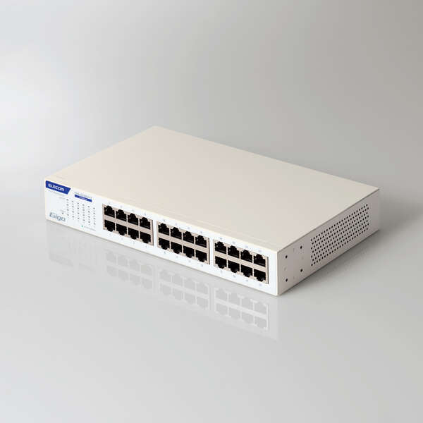 1000BASE-T対応24ポートスイッチングハブ 動作時環境温度50℃対応 高温度環境に強い1000BASE-T対応の電源内蔵メタル筐体: EHB-UG2B24-S拍卖