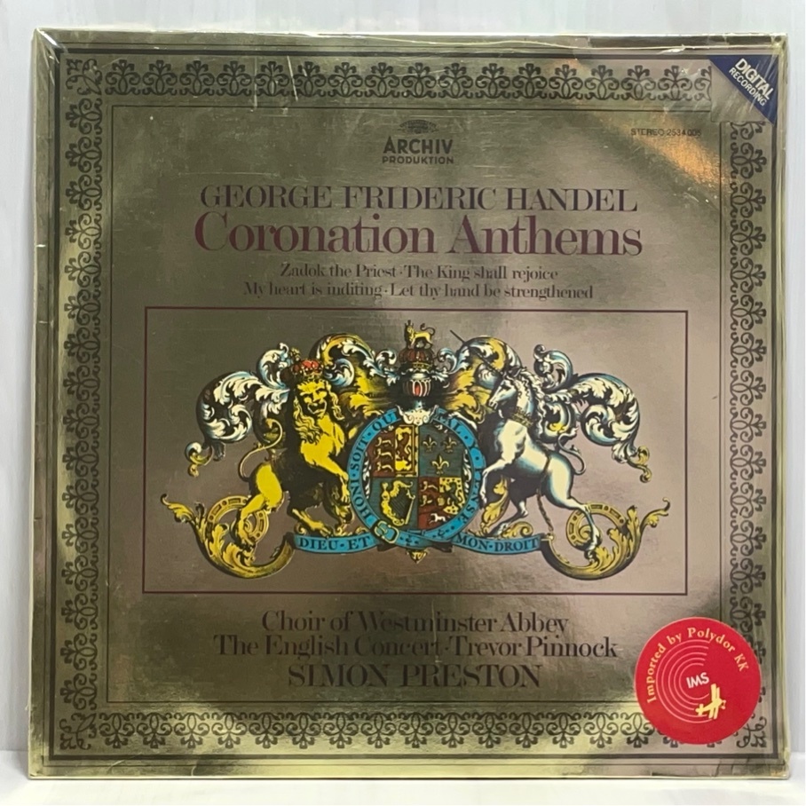 独ARCHIV 2534 005 DIGITAL ヘンデル 4つの戴冠アンセム サイモン・プレストン トレヴァー・ピノック 未開封 LP拍卖