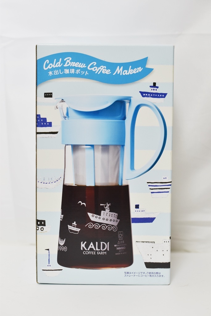 【未使用品・長期保管品】KALDI水出し珈琲ポット ミニ(KCP-7-1 ライトブルー)拍卖