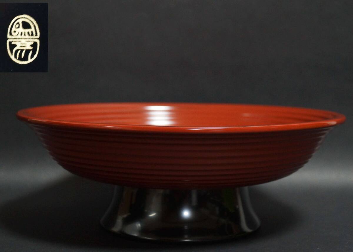 【閑】茶道具 平安象彦 朱研出 盛器 木製盛器 盛鉢 漆器 箱入★美品★6D0307拍卖