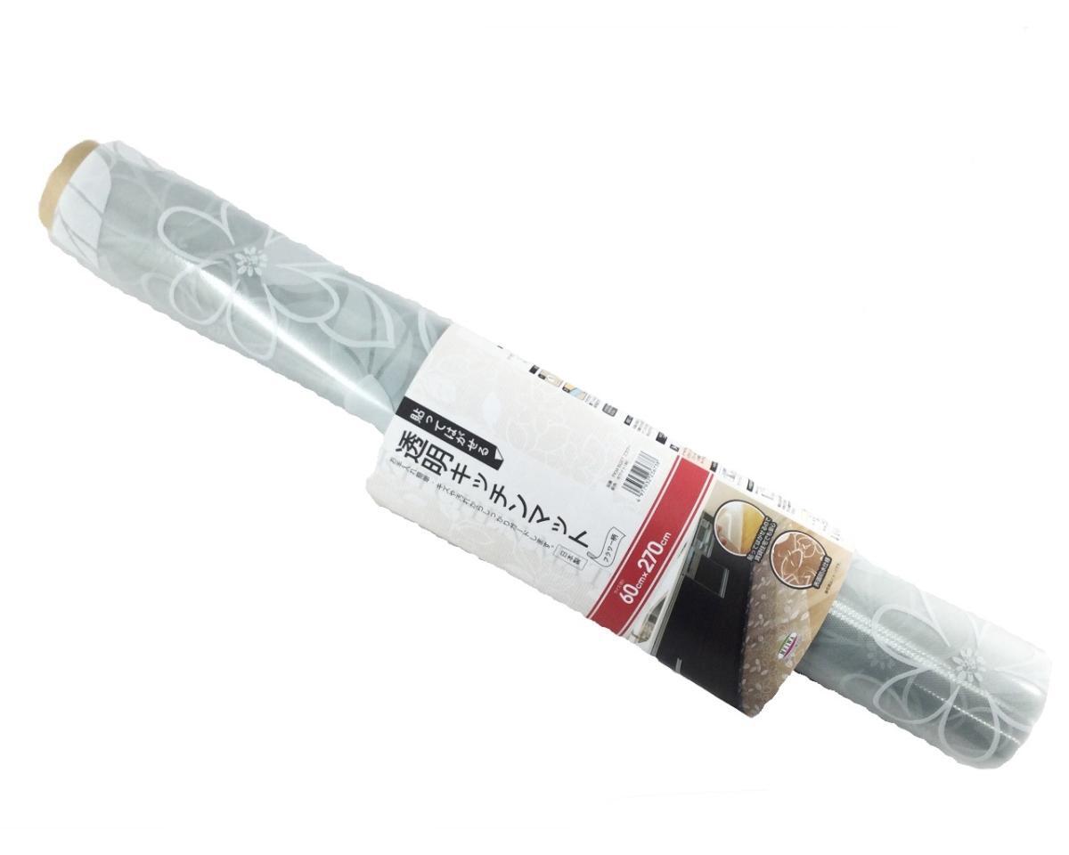 キッチンマット 透明 貼ってはがせる 超ロングサイズ 60x270cm 日本製 フラワー柄拍卖
