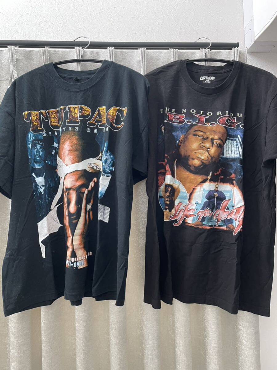 2pac B.I.G. RAP Tシャツ rap tee 古着 ビギー バンドTシャツ hiphop拍卖