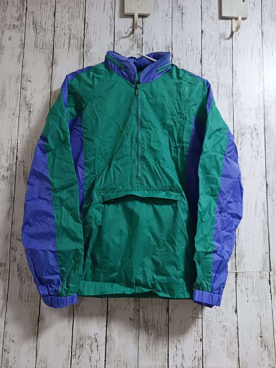 ★18%OFF★送料無料★SHIPS★ナイロンライトジャケット/M/グリーン系/スポーツ/撥水/防風/フード/USED/訳あり拍卖