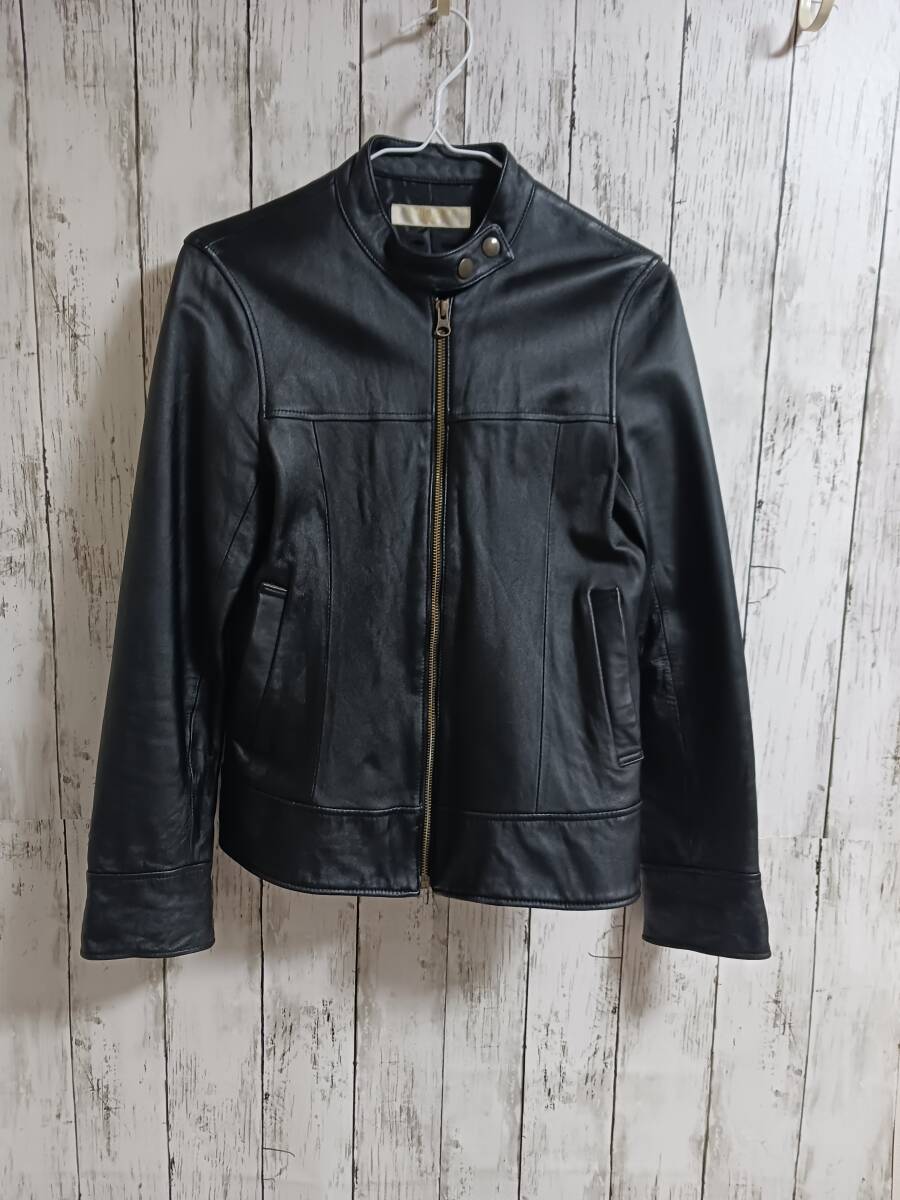★送料無料★NATURAL BEAUTY BASIC★レザージャケット/L/黒/レディース/USED拍卖