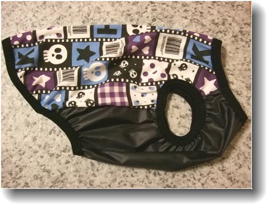 犬服W99-LS■LSサイズ■コーギーS等中型犬用ネガドクロ柄泥除けTシャツ*青色系ハンドメイド雨上がりのお散歩用拍卖