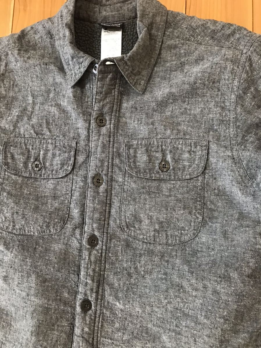 美 patagonia パタゴニア S ヘンプ 麻 ボア フリース 長袖 シャツ 防寒 アウトドア 登山 グレー拍卖