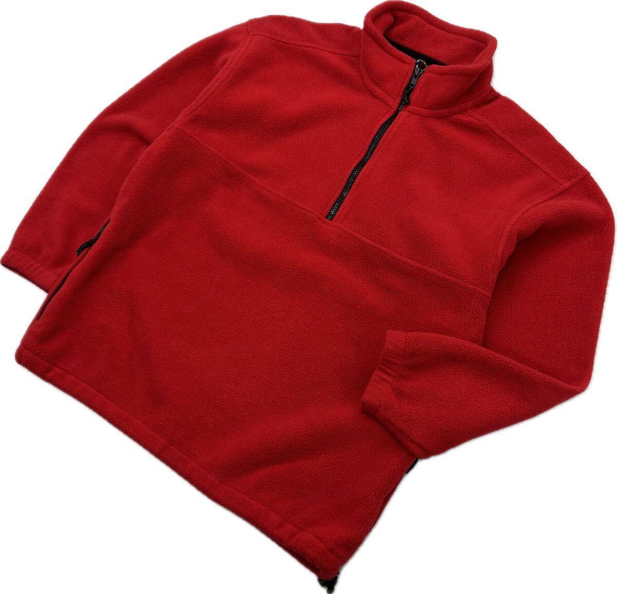 00s EBTEK ☆ Eddie Bauer メキシコ製 ハーフジップ プルオーバー フリース ジャケット レッド S アウトドア 古着 エディーバウアー■S3092拍卖