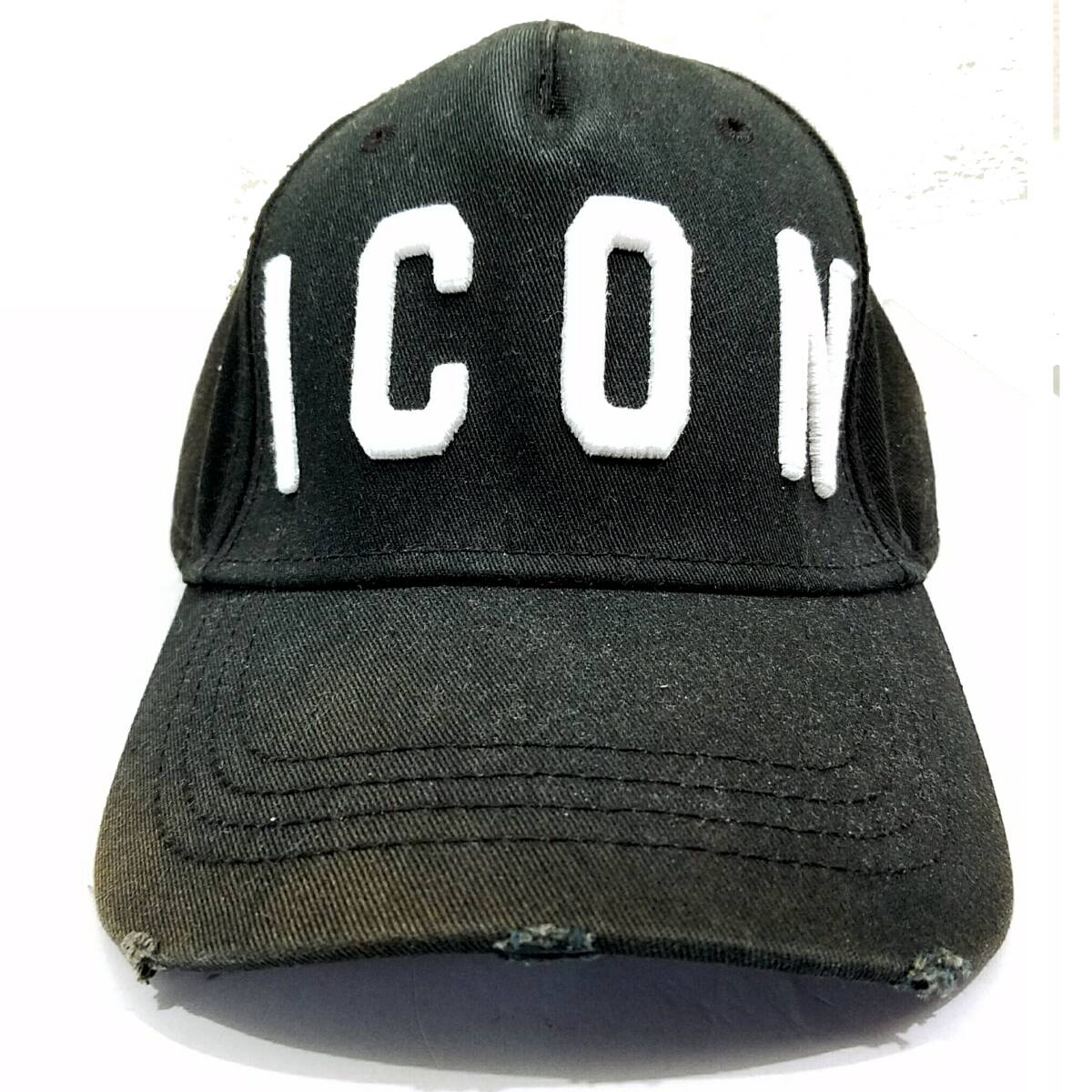 ディースクエアードSide To Sideアリアナグランデ着用モデル ダメージ加工キャップ黒フリーサイズ帽子メンズ レディースDSQUARED2ブラック拍卖