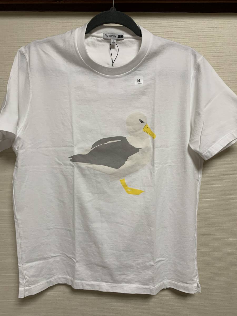 UNIQLO(ユニクロ) - JW ANDERSON(アンダーソン) メンズ グラフィックT(半袖) (新品・未使用品) カモメ Tシャツ 白 Mサイズ拍卖