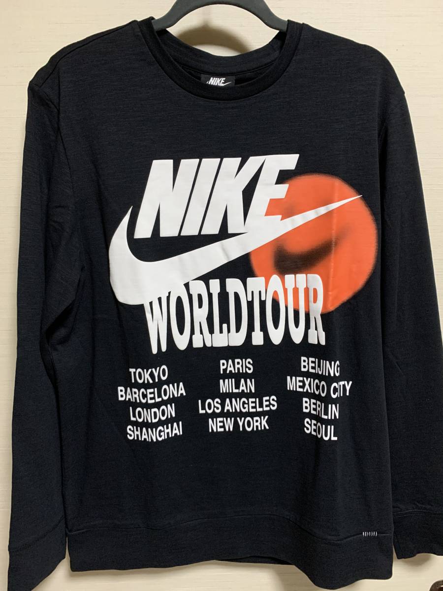 NIKE(ナイキ) - AS M NSW LS TOP WTOUR WORLD TOUR ロングスリーブ 長袖 Tシャツ Lサイズ BLACK スポーツ アウトドア (タグ付き 未着用品)拍卖