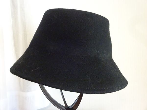 S H&M S レディース・メンズ ブルトンハット 黒色帽子 サイズ57cm〜59cm キャップ 帽子 羊毛拍卖