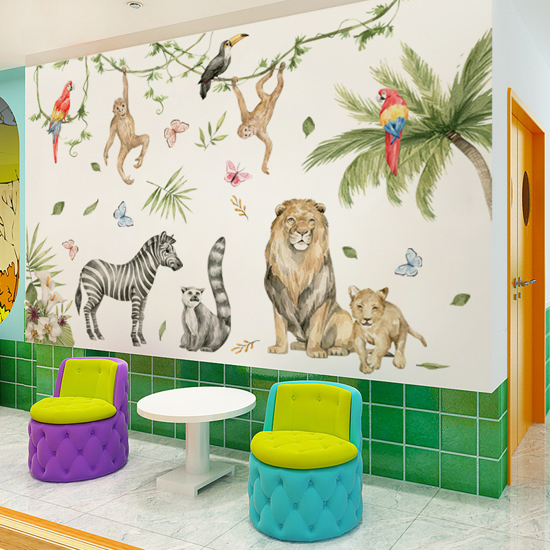 ウォールステッカー YGD005 動物園 自然 植物 癒す DIY 壁紙 インテリアシート 剥がせるシール 送料無料拍卖