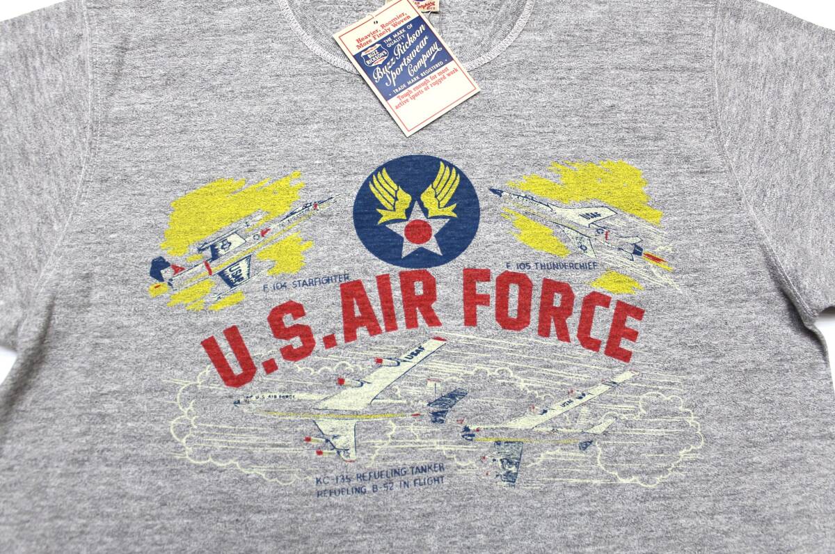YTS89東洋Mバズリクソンズ 半袖Tシャツ 日本製U.S.A.F. USエアフォース F104 F105 綿100%スラブ生地TシャツBuzz Rickson's拍卖
