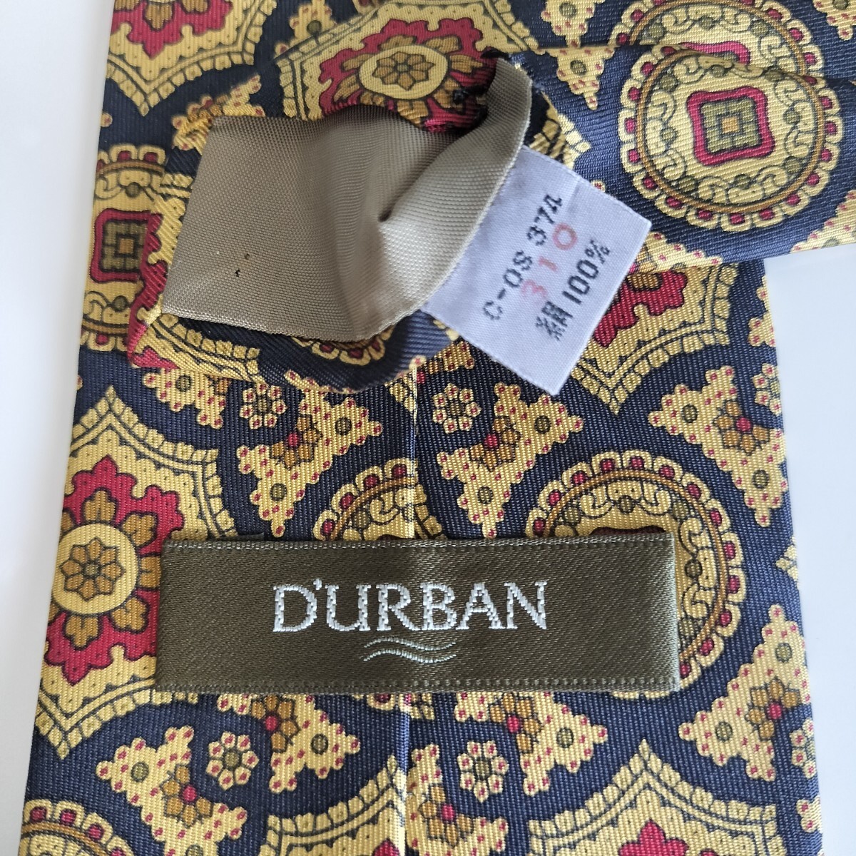 ダーバン(D'URBAN)黄色赤柄丸ネクタイ拍卖