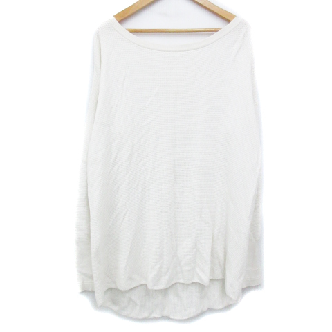 スローブ イエナ SLOBE IENA カットソー 長袖 ボートネック ワッフル 透け感 無地 シルク混 F 白 ホワイト /FF1 レディース拍卖