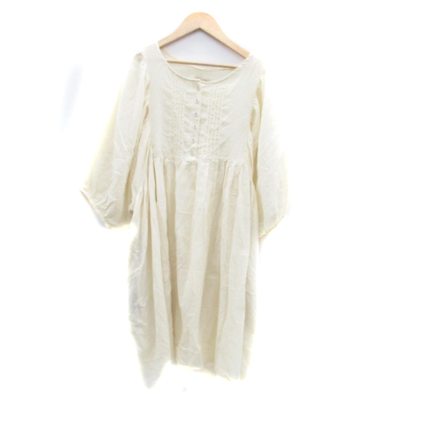 サマンサモスモス SM2 チュニック ヘンリーネック 五分袖 バルーンスリーブ オーバーサイズ F アイボリー /HO23 レディース拍卖