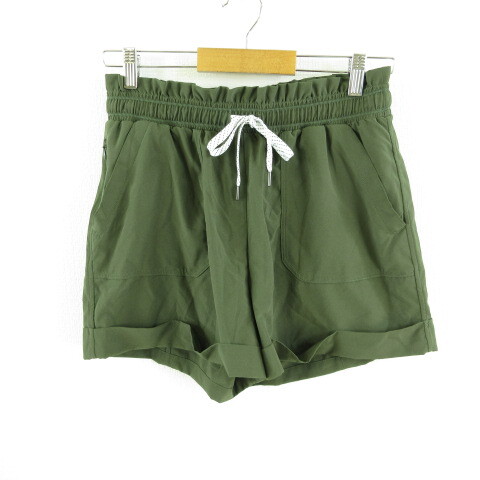 ゼラ zella スポーツウェア ヨガ ショートパンツ ストレッチ カーキ 緑 M *T792 レディース拍卖