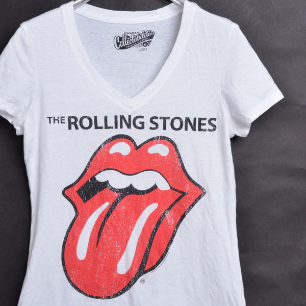 GS8100 ローリングストーンズ Tシャツ 女性 M 肩40 OLD NAVY メール xq拍卖