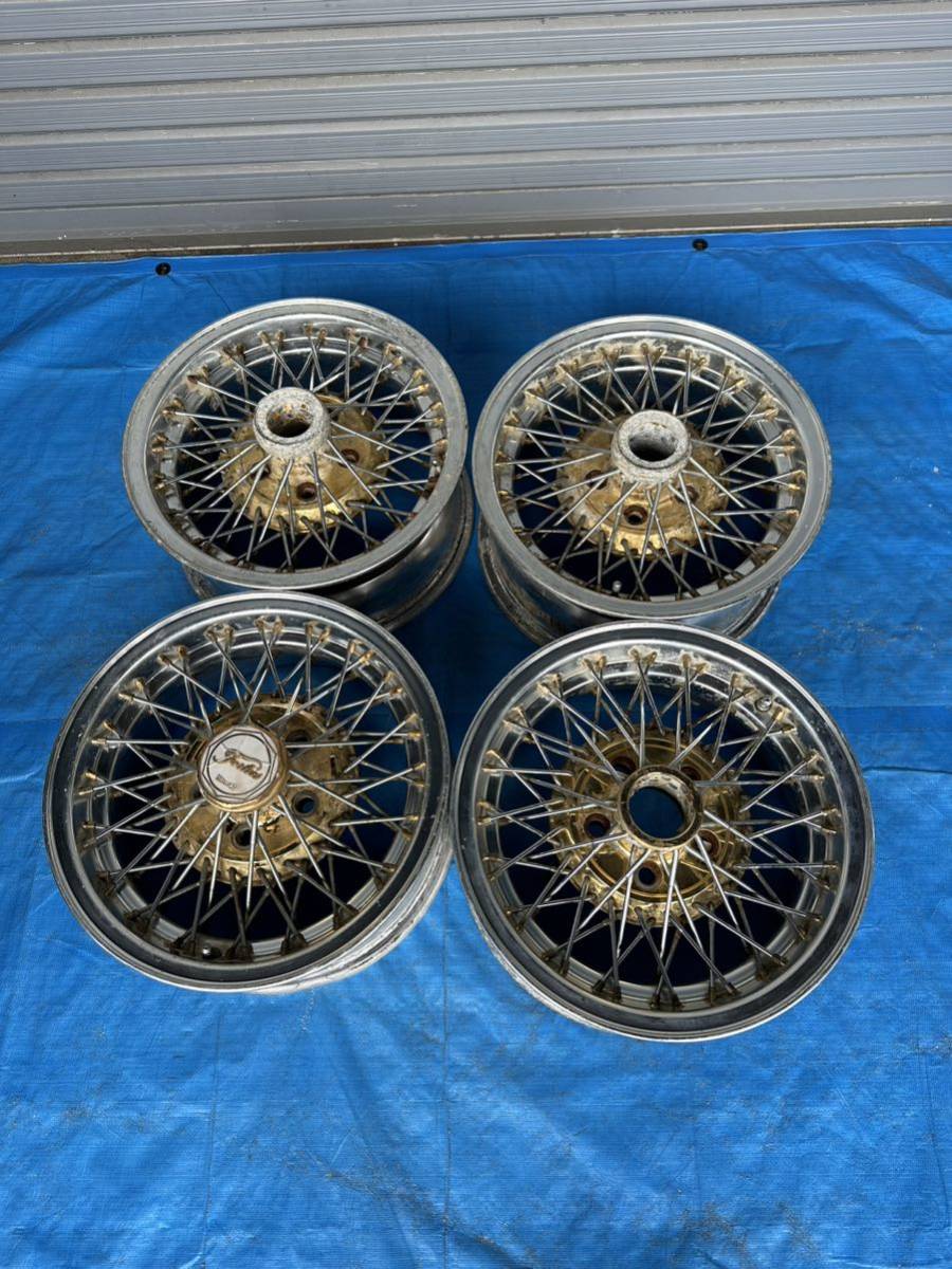 FORTECS MONARCH 15インチ 6.5J オフセット約26 5穴 PCD114.3 中古ワイヤーホイール4本セット拍卖