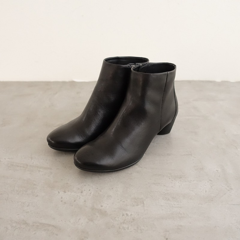 //エコー ECCO *レザーショートブーツ 35/22*ブラック黒ファスナー皮革シューズ靴(sh88-2402-62)【70C42】拍卖