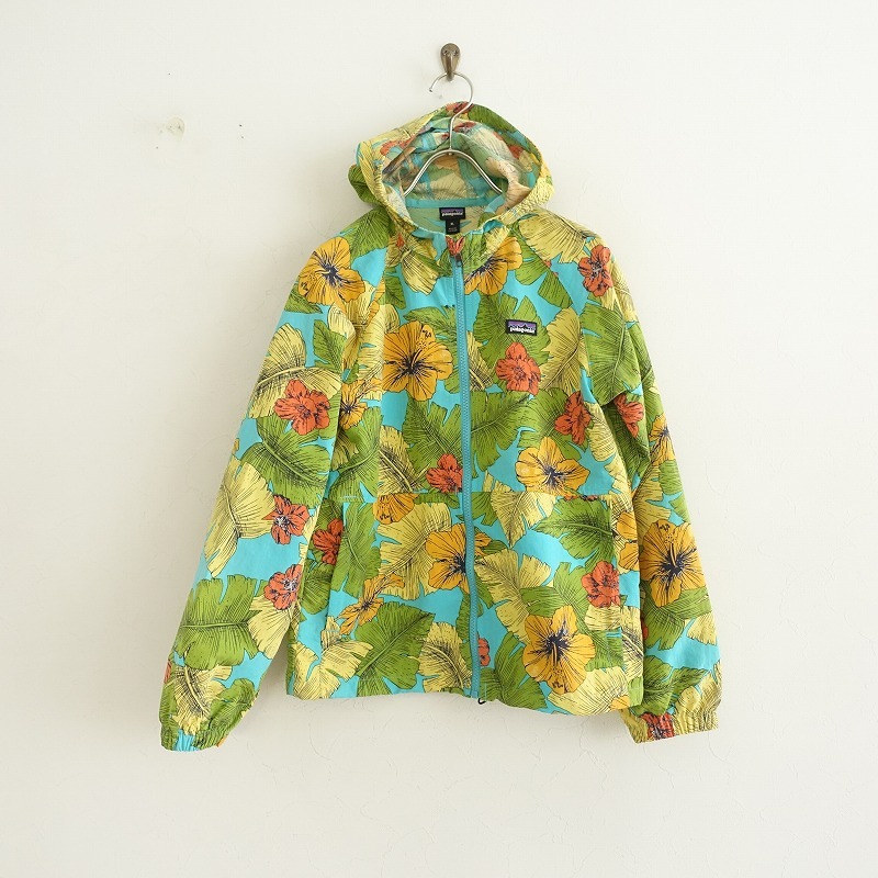 パタゴニアPatagonia*ハイビスカスプリントナイロンパーカー*XL/14キッズフラワー花ジャケットウインドブレーカー(jk33-2403-24)【82C42】拍卖