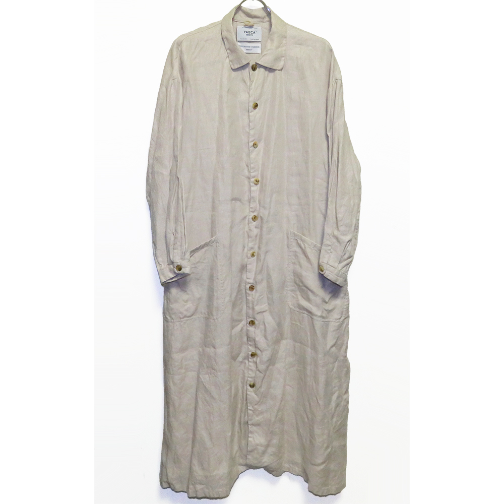 YAECA WRITE 99108 リネンワークシャツドレス M 新品同様 定価45,360円 麻 レディース コート ヤエカライト拍卖