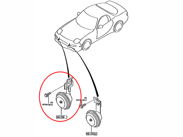 MAZDA マツダ 純正 サバンナ RX-7 FC3S ホーン ロー ロウ トーン genuine parts RX7 HORN ELECTRIC Low拍卖