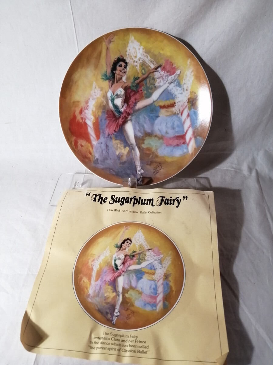 バレリーナ 飾り皿 説明書付き 1979年 アメリカ THE SUGARPLUM FAIRY VILETTA USA プレート 絵皿 壁掛け バレエ 80SR24j1拍卖