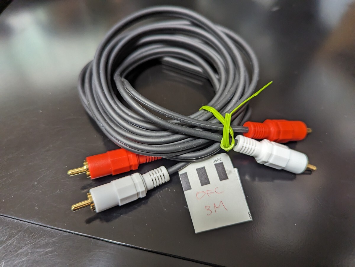 OFC線 ステレオ RCAケーブル 約3m 中古 使用感少なめ拍卖