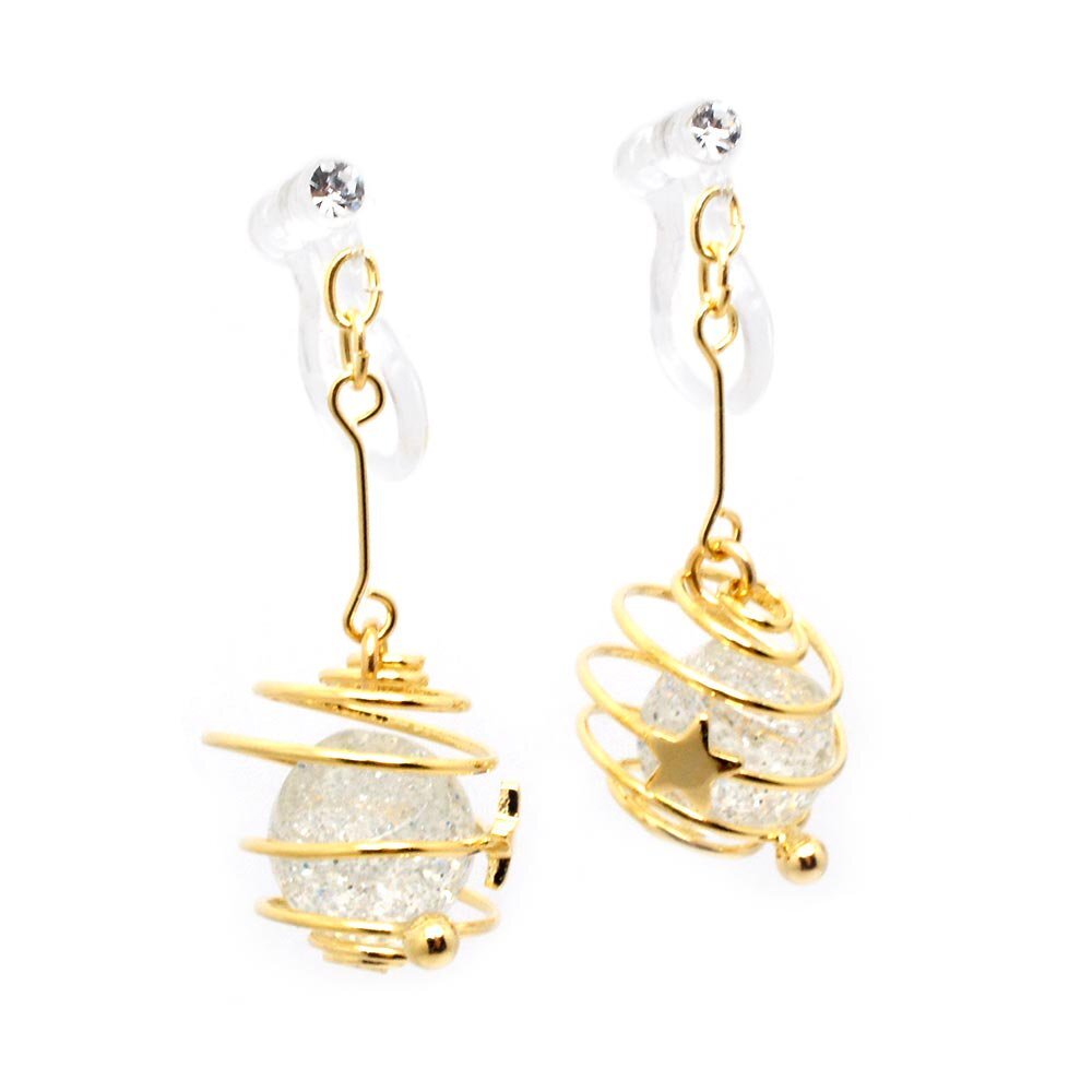 宇宙らしさを感じさせてくれるアクセサリー wire planet イヤリング シルバー モチーフ直径1.2cm拍卖