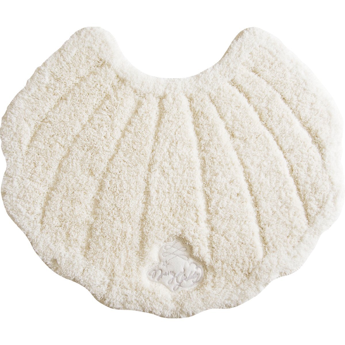 おとな可愛い インテリアマット シェル 55×65cm クリーム くすんだ淡いパステルカラーと女性らしいデザイン さらふわとした肌触りと吸水性拍卖